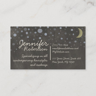 Cartão De Visita Design do quadro do vintage com estrelas e lua