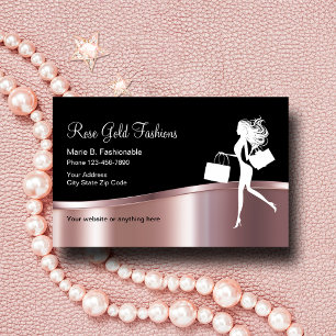 Cartão De Visita Design Dourado cor-de-rosa da forma