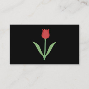 Cartão De Visita Design elegante da tulipa no preto