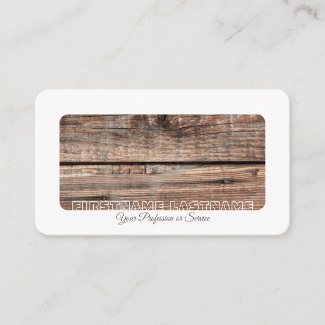 Cartão De Visita Design elegante de interior de madeira de borda br (Frente)