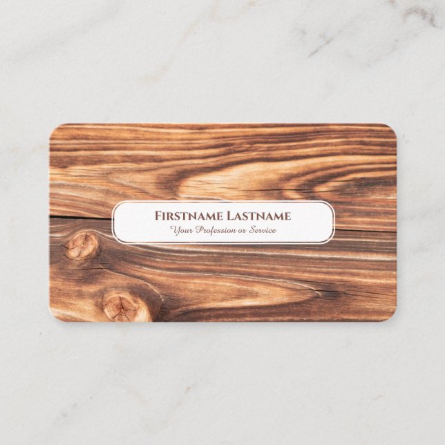 Cartão De Visita Design elegante do interior da madeira de árvores  (Frente)