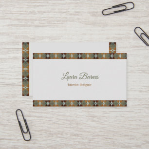 Cartão De Visita Design étnica sudoeste. Texto.