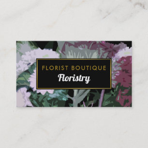 Cartão De Visita Design Floral Antiquado, Florificação