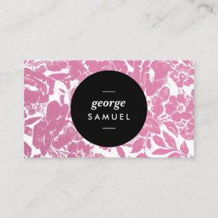 Cartão De Visita Design Floral Dourado Elegante Com Preto Negrito