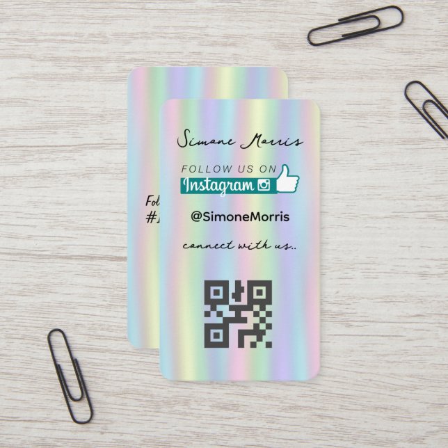 Cartão De Visita Design Holográfico - Empresa de código QR de mídia (Frente/Verso In Situ)
