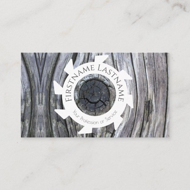 Cartão De Visita Design interior de madeira orgânica 100% ao estilo (Frente)