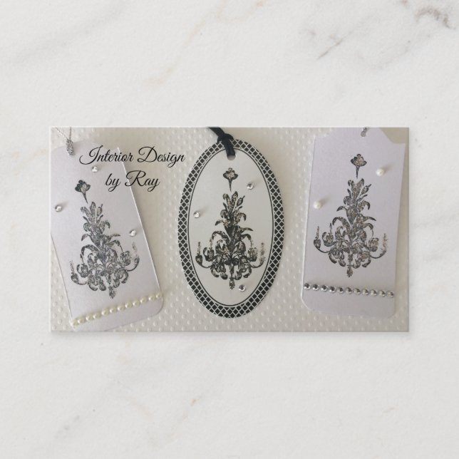 Cartão De Visita Design Interior do Chandeliers (Frente)