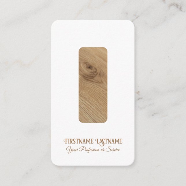 Cartão De Visita Design interior elegante e mínimo de madeira (Frente)