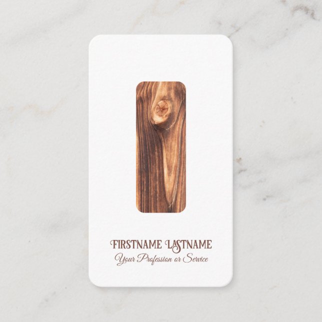 Cartão De Visita Design interior elegante e mínimo de madeira (Frente)