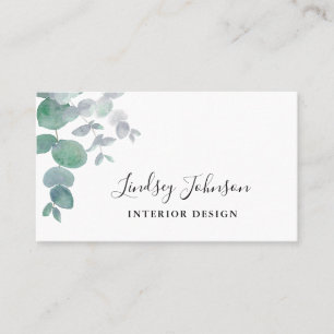 Cartão De Visita Design Interior Eucalyptus Greenery 