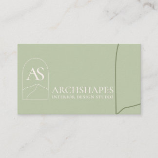 Cartão De Visita Design interno da geometria verde