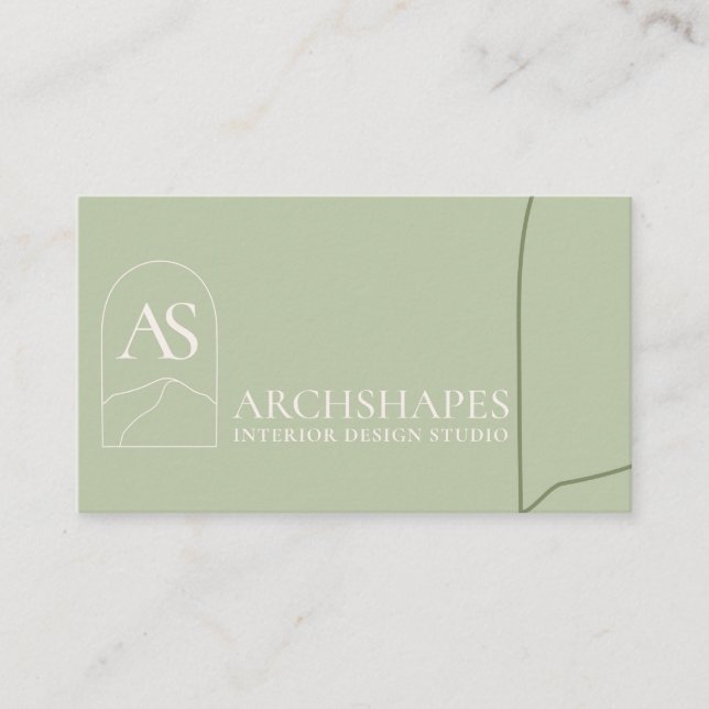 Cartão De Visita Design interno da geometria verde (Frente)