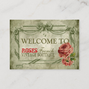 Cartão De Visita Design laçado ornamentado francês do rosa do