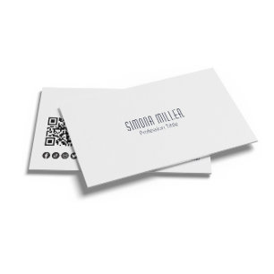 Cartão De Visita Design Minimalista Preto e Branco Moderno
