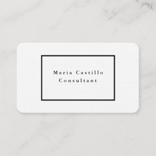 Cartão De Visita Design minimalista simples preto e branco