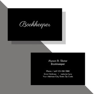 Cartão De Visita Design Mínimo do Bookkeeper