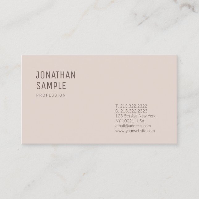 Cartão De Visita Design mínimo profissional Modelo moderno (Frente)