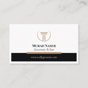Cartão De Visita Design Moderno de Advogado Cinza e Dourado Elegant