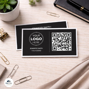 Cartão De Visita Design Moderno de Negócios com Código QR Minimalis