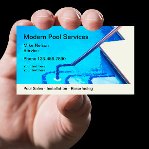 Cartão De Visita Design moderno do serviço da piscina