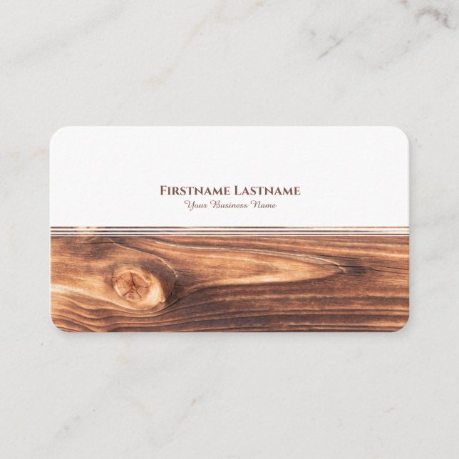 Cartão De Visita Design moderno e branco de madeira para interiores (Frente)