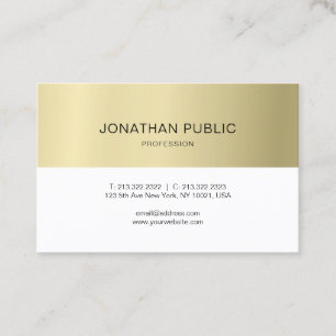 Cartão De Visita Design Moderno Luxuoso de Olhar Ouro Liso Elegante