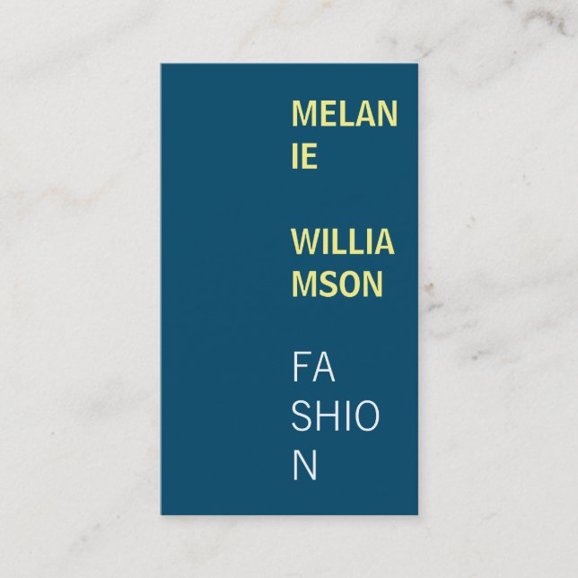 Cartão De Visita Design moderno (marinho azul) (Frente)