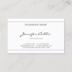 Cartão De Visita Design moderno simples de script manual Elegante