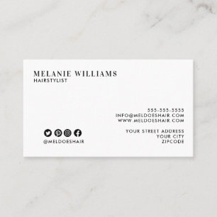 Cartão De Visita Design Na moda mínimo