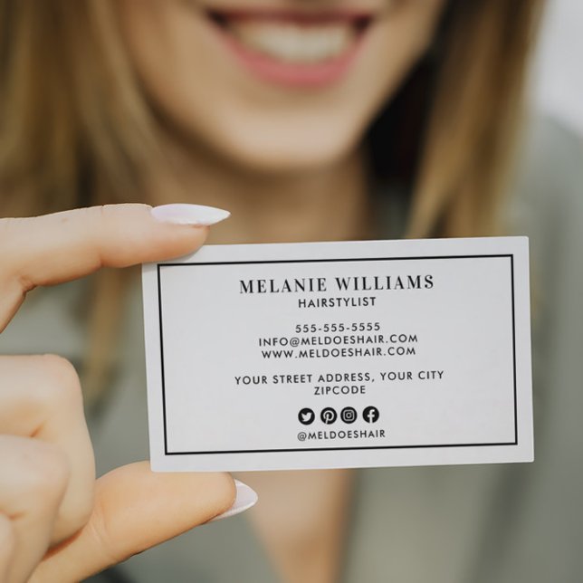 Cartão De Visita Design Na moda mínimo (Criador carregado)