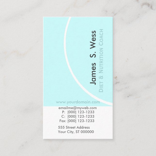 Cartão De Visita Design nervoso elegante do abstrato da nutrição da (Frente)