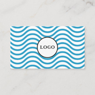 Cartão de Visita Design Onda Azul Bondi Branco
