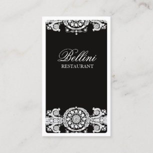 Cartão De Visita Design preto ornamentado