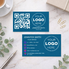 Cartão De Visita Design Profissional de Código QR Minimalista