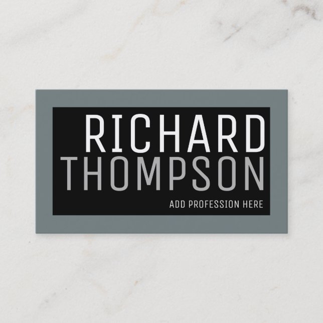 Cartão De Visita Design profissional moderno com fronteira cinza (Frente)