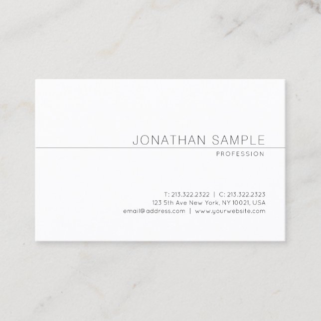 Cartão De Visita Design profissional moderno minimalista elegante (Frente)