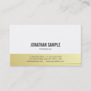 Cartão De Visita Design profissional simples Dourado elegante