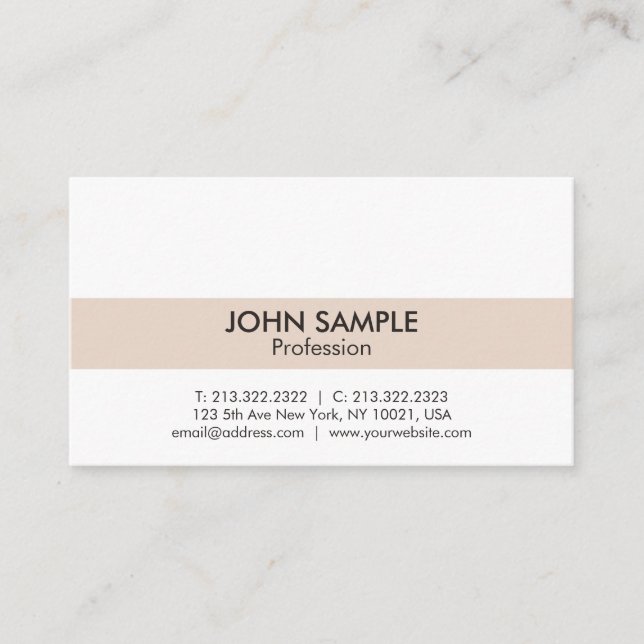 Cartão De Visita Design Simples de Cor Elegante Profissional Modern (Frente)