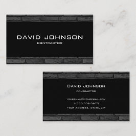 Cartão De Visita Design simples do tijolo preto e cinzento