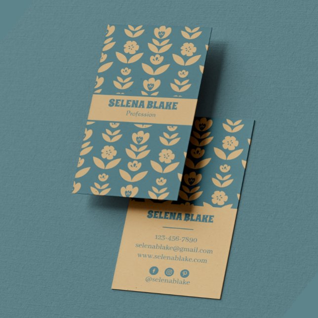 Cartão De Visita Design Vertical Elegante Moderno (Criador carregado)