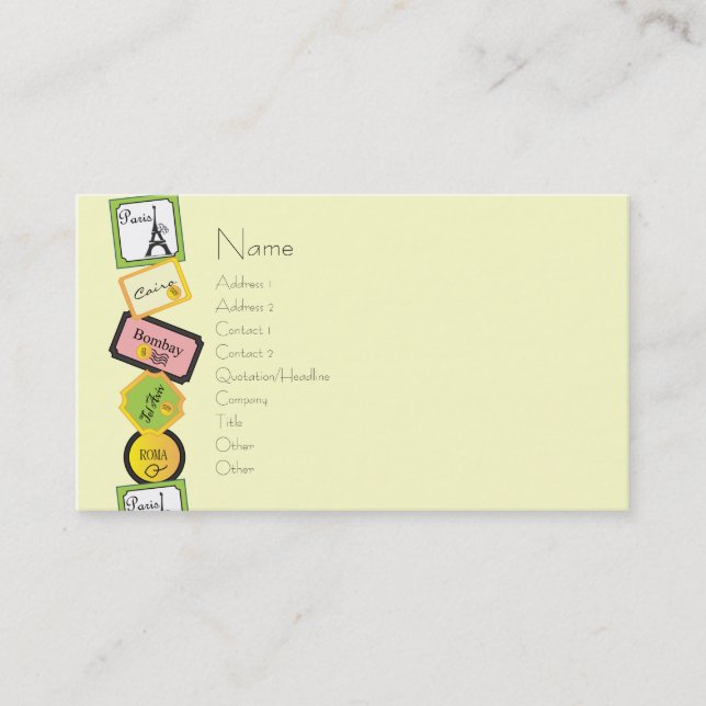 Cartão De Visita Design viagem (Frente)