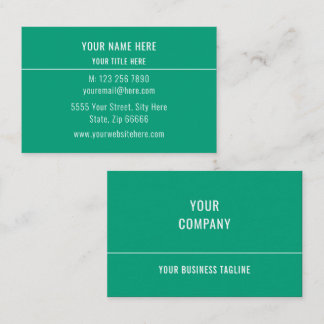 Cartão De Visita Design Your Own Green Business Cards Example
