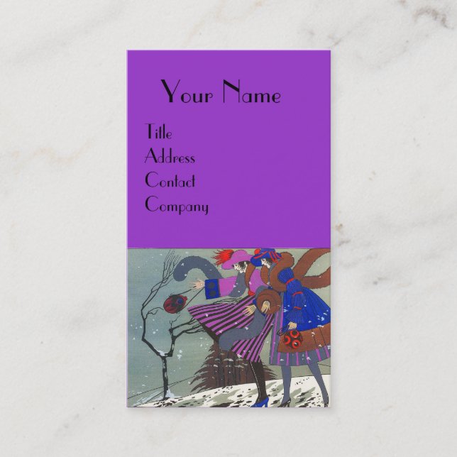 CARTÃO DE VISITA DESIGNADOR DE CUSTO DE NEVE DE INVERNO / FASHION D (Frente)