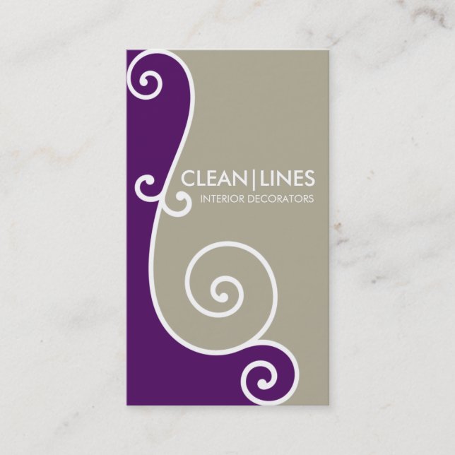 Cartão De Visita DESIGNER CARD art nouveau curvilhado (Frente)