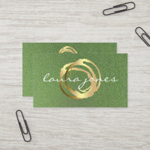 Cartão De Visita Designer de Círculo Pintado a Ouro Falso