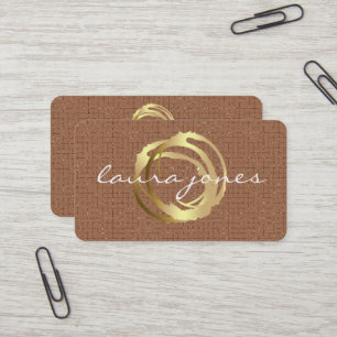 Cartão De Visita Designer de Círculo Pintado a Ouro Falso
