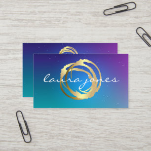 Cartão De Visita Designer de Círculo Pintado a Ouro Falso