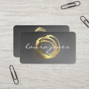 Cartão De Visita Designer de Círculo Pintado a Ouro Falso