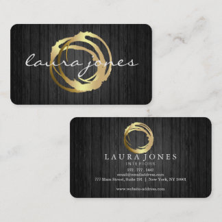 Cartão De Visita Designer de Círculo Pintado a Ouro Falso