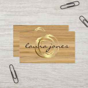 Cartão De Visita Designer de Círculo Pintado a Ouro Falso